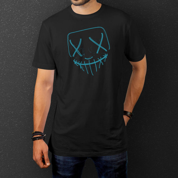 Neon Mask Black Shirt